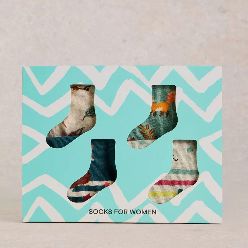 White Stuff Woodland Animals Socks - 4 Pack image number 1